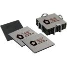 Stainless Steel 6-Piece Coaster Set with Chrome Plated Holder