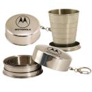 Stainless Steel Collapsible 2 oz. Cup with Keyring