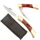 Large Rosewood &amp; Brass Knife with Locking Blade