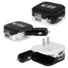 Auto/Wall Power Charger with Dual USB Ports