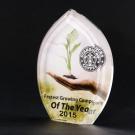 Full-Color Lead Crystal Maple Leaf Award - 4 1/2" x 5 7/8"