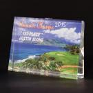Full-Color Lead Crystal Medium Horizontal Wedge Award - 4 3/4" x 3 1/2"