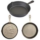 10" Cast Iron Skillet with molded logo bottom