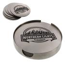 4" Diameter 6-Piece Stainless Steel Coaster Set