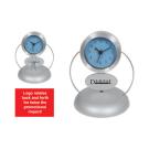 Rotating Ad Aluminum Desk Clock with Alarm